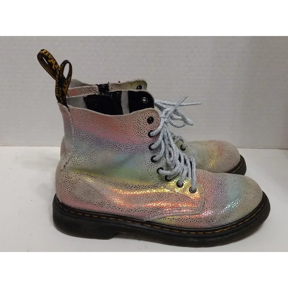 Dr Martens Air Wair Sole Bouncing 3 Colorful Lace Up Pascal Rainbow Boots